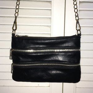 Small Black Faux-Leather Purse